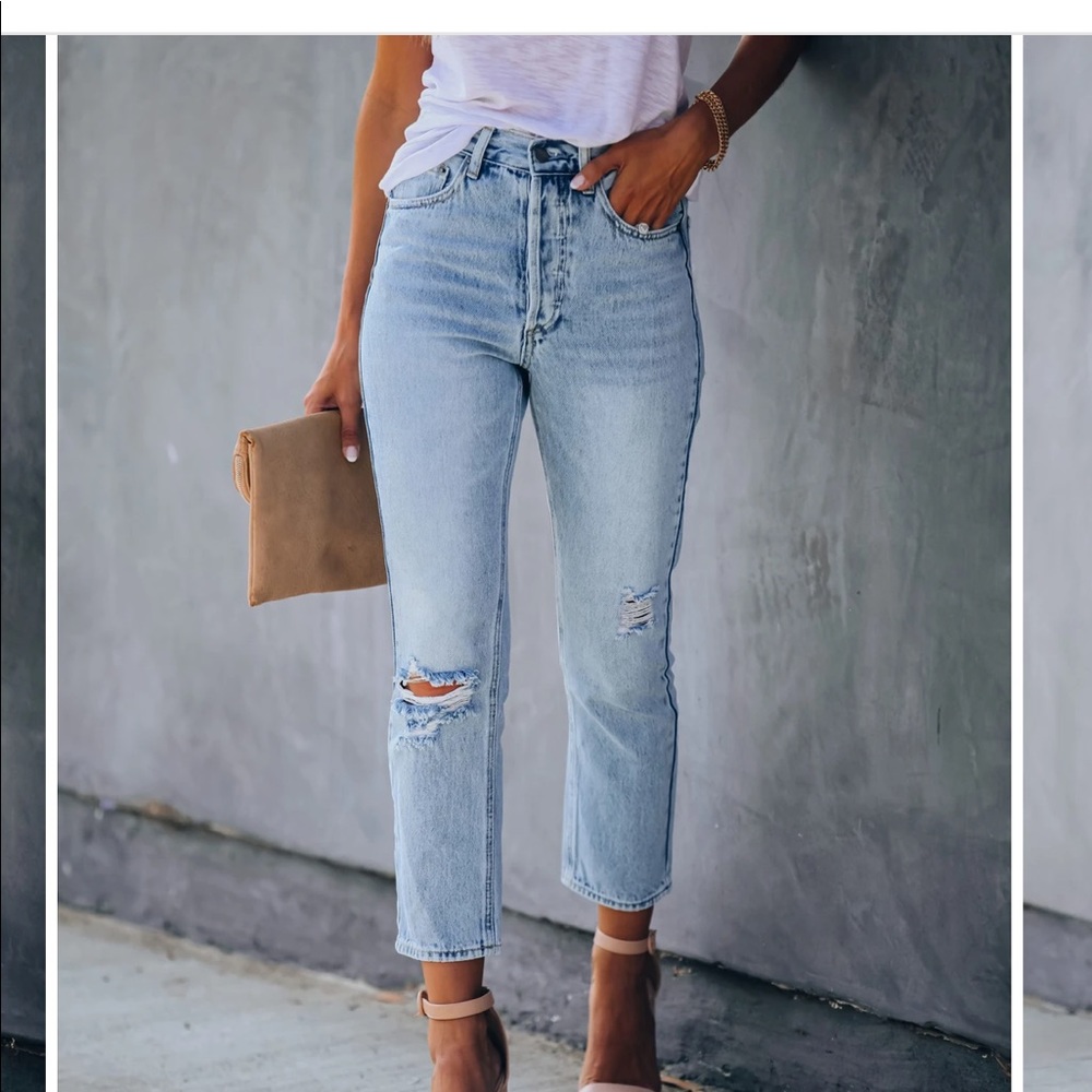 High rise denim